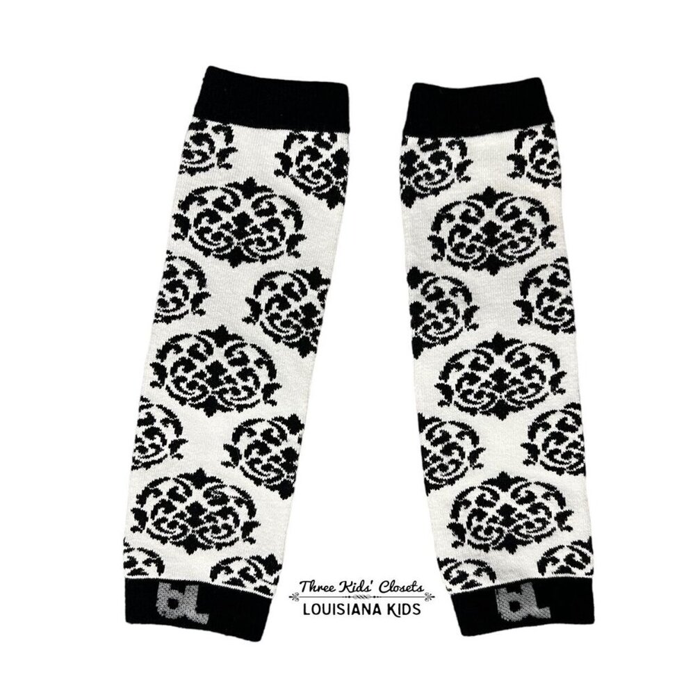 BL Baby Leggings Black Damask One-Size Leg Warmers